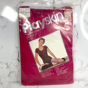Vintage Danskin Playskin Leotard LARGE 14-16 Short Sleeved in Woodrose Pink NIP